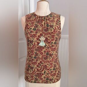 Practically new! Multicolored Chaps sleeveless floral keyhole top!